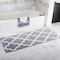 Hastings Home 100 Percent Cotton Trellis Bathroom Mat - 24x60 inches - Silver 230587QVY - alternate 1
